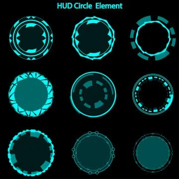 Set of hud circle elements,Futuristic Sci Fi Modern User Interface Set.hud ci Stock Illustration