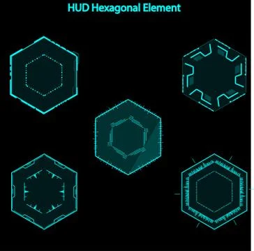 Set of hud hexagon elements,Futuristic Sci Fi Modern User Interface Set.hud h Stock Illustration