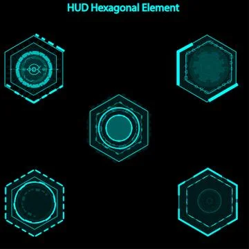Set of hud hexagon elements,Futuristic Sci Fi Modern User Interface Set.hud h Stockillustratie