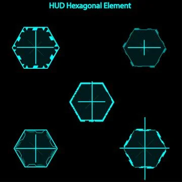 Set of hud hexagon elements,Futuristic Sci Fi Modern User Interface Set.hud h 스톡 일러스트