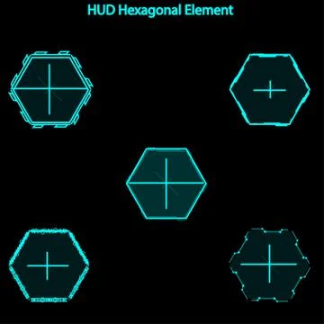 Set of hud hexagon elements,Futuristic Sci Fi Modern User Interface Set.hud h 스톡 일러스트