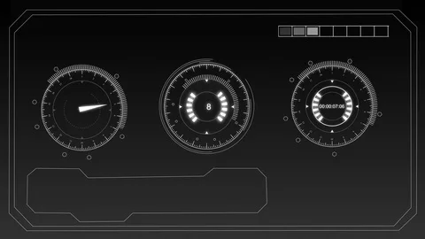 A set of HUD interface elements with a different background. Vídeo Stock 84891928