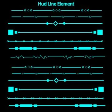Set of hud line elements Illustrazione stock