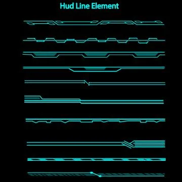 Set of hud line elements Stock Illustration