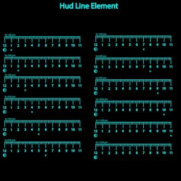 Set of hud line elements Stock Illustration