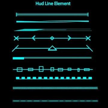 Set of hud line elements Stock Illustration
