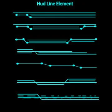 Set of hud line elements Illustrazione stock