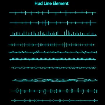 Set of hud line elements Stock Illustration