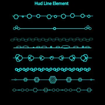 Set of hud line elements Stock Illustration