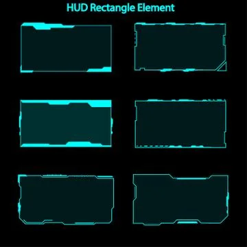 Set of hud rectangle elements,Futuristic Sci Fi Modern User Interface Set.hud Illustrazione stock