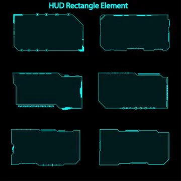 Set of hud rectangle elements,Futuristic Sci Fi Modern User Interface Set.hud Illustrazione stock