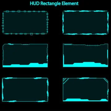 Set of hud rectangle elements,Futuristic Sci Fi Modern User Interface Set.hud Stock Illustration