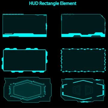Set of hud rectangle elements,Futuristic Sci Fi Modern User Interface Set.hud Stock Illustration