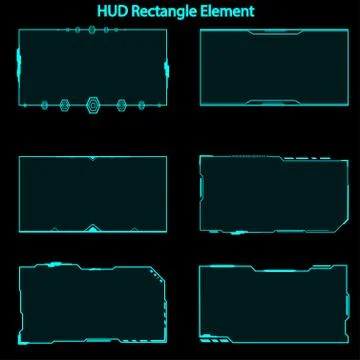 Set of hud rectangle elements,Futuristic Sci Fi Modern User Interface Set.hud Stock Illustration