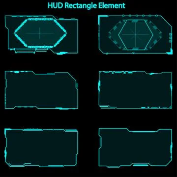 Set of hud rectangle elements,Futuristic Sci Fi Modern User Interface Set.hud Stock Illustration