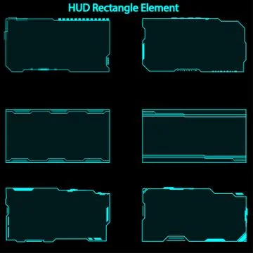 Set of hud rectangle elements,Futuristic Sci Fi Modern User Interface Set.hud Stock Illustration