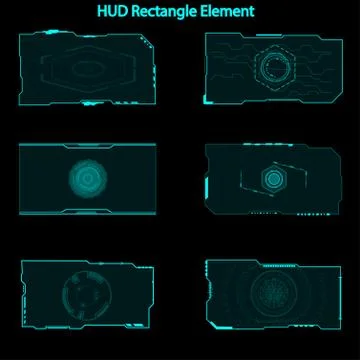 Set of hud rectangle elements,Futuristic Sci Fi Modern User Interface Set.hud Stock Illustration