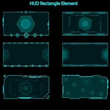 Set of hud rectangle elements,Futuristic Sci Fi Modern User Interface Set.hud Stock Illustration