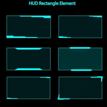Set of hud rectangle elements,Futuristic Sci Fi Modern User Interface Set.hud Stock Illustration