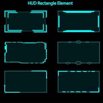 Set of hud rectangle elements,Futuristic Sci Fi Modern User Interface Set.hud Stock Illustration
