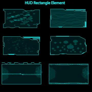 Set of hud rectangle elements,Futuristic Sci Fi Modern User Interface Set.hud Stock Illustration