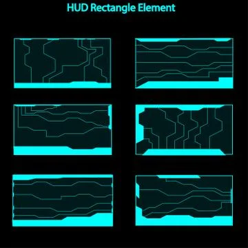 Set of hud rectangle elements,Futuristic Sci Fi Modern User Interface Set.hud Stock Illustration