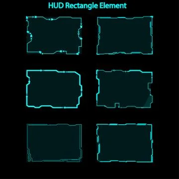 Set of hud rectangle elements,Futuristic Sci Fi Modern User Interface Set.hud Stock Illustration