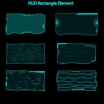 Set of hud rectangle elements,Futuristic Sci Fi Modern User Interface Set.hud 스톡 일러스트