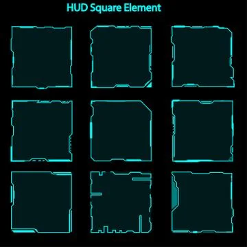 Set of hud square elements,Futuristic Sci Fi Modern User Interface Set.hud sq Stock Illustration