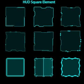 Set of hud square elements,Futuristic Sci Fi Modern User Interface Set.hud sq Stock Illustration