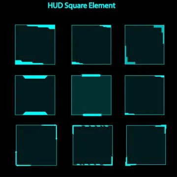 Set of hud square elements,Futuristic Sci Fi Modern User Interface Set.hud sq Stock Illustration