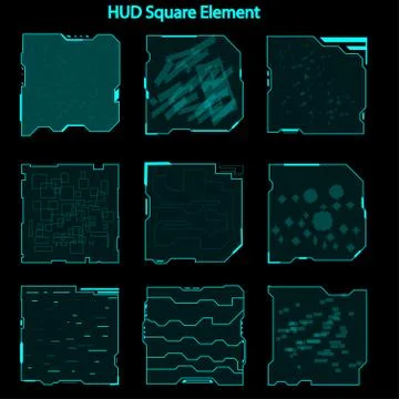 Set of hud square elements,Futuristic Sci Fi Modern User Interface Set.hud sq Stock Illustration