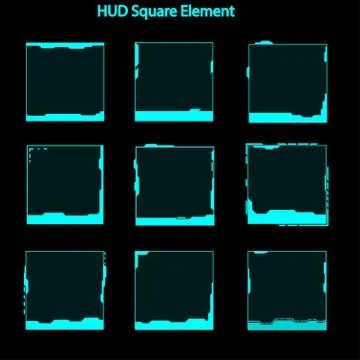Set of hud square elements,Futuristic Sci Fi Modern User Interface Set.hud sq Stock Illustration