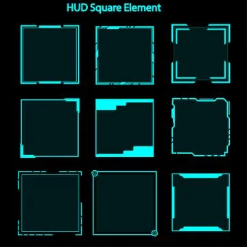 Set of hud square elements,Futuristic Sci Fi Modern User Interface Set.hud sq Stock Illustration