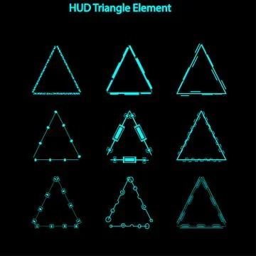 Set of hud triangle elements,Futuristic Sci Fi Modern User Interface Set.hud Stock Illustration
