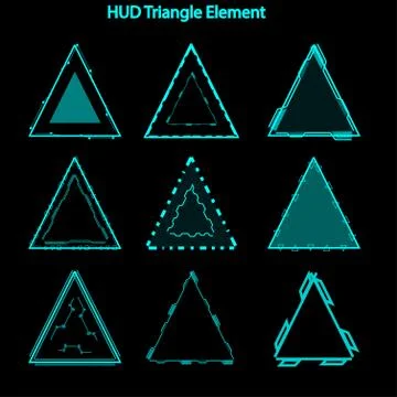 Set of hud triangle elements,Futuristic Sci Fi Modern User Interface Set.hud Stock Illustration