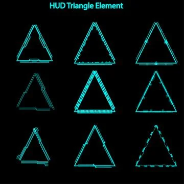 Set of hud triangle elements,Futuristic Sci Fi Modern User Interface Set.hud Stock Illustration