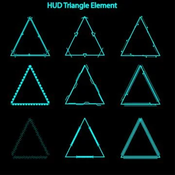 Set of hud triangle elements,Futuristic Sci Fi Modern User Interface Set.hud Stock Illustration