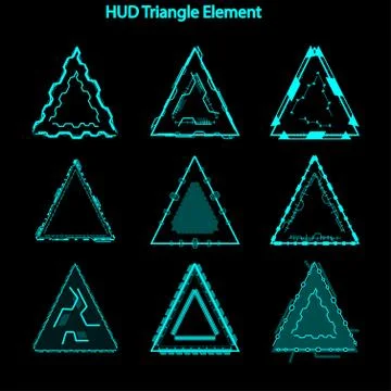 Set of hud triangle elements,Futuristic Sci Fi Modern User Interface Set.hud Stock Illustration