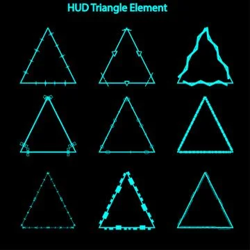 Set of hud triangle elements,Futuristic Sci Fi Modern User Interface Set.hud Stock Illustration