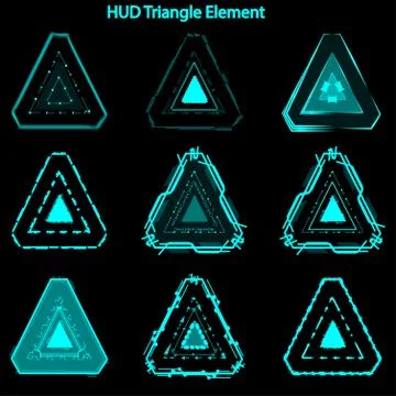 Set of hud triangle elements,Futuristic Sci Fi Modern User Interface Set.hud  Stock Illustration