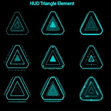 Set of hud triangle elements,Futuristic Sci Fi Modern User Interface Set.hud Stock Illustration