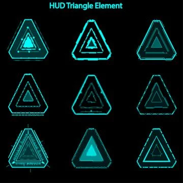 Set of hud triangle elements,Futuristic Sci Fi Modern User Interface Set.hud Stock Illustration