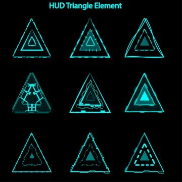Set of hud triangle elements,Futuristic Sci Fi Modern User Interface Set.hud Stock Illustration