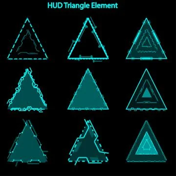 Set of hud triangle elements,Futuristic Sci Fi Modern User Interface Set.hud 스톡 일러스트