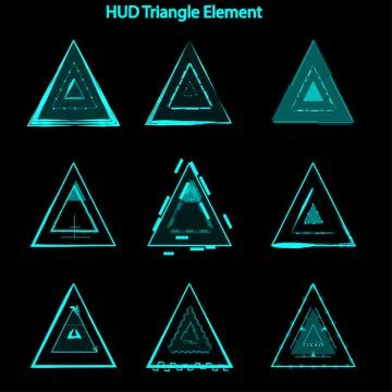 Set of hud triangle elements,Futuristic Sci Fi Modern User Interface Set.hud Stock Illustration