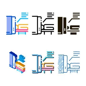 Set human body scan x-ray icon vector outline Stock Illustration