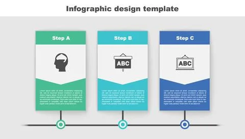 Set Human brain, Chalkboard and . Business infographic template. Vector Stock Illustration