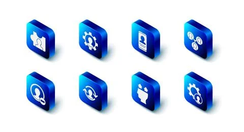 Set Human with gear, Mobile resume, Project team base, Head hunting, User o.. Stock Illustration
