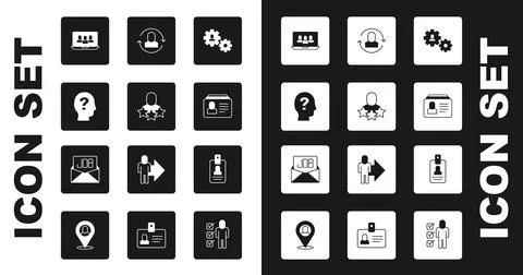 Set Human with gear, Productive human, Worker, Project team base, Resume Stock Illustration